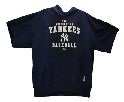 Robinson Cano 2009 Game-Used Hooded Yankees Blue Sweatshirt (STEINER)